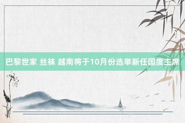巴黎世家 丝袜 越南将于10月份选举新任国度主席