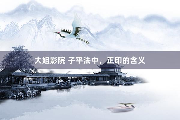 大姐影院 子平法中，正印的含义