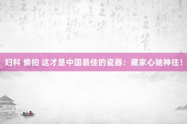妇科 偷拍 这才是中国最佳的瓷器：藏家心驰神往！